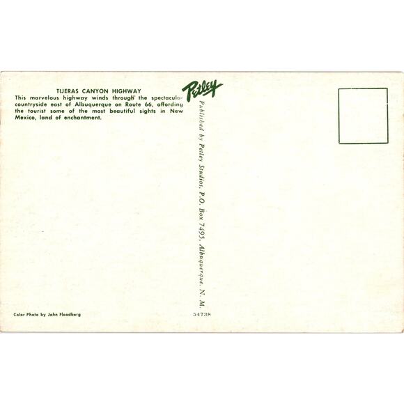 Tijeras Canyon Route 66 Postcard Vintage Unposted - Picture 2 of 2